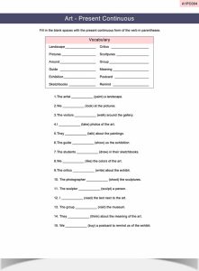 Present Continuous Worksheet ESL