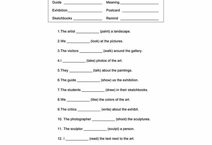 Present Continuous Worksheet ESL
