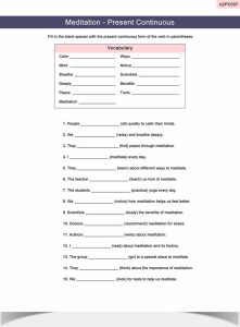 Present Continuous Worksheet ESL