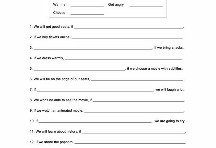 First Conditional Worksheet ESL