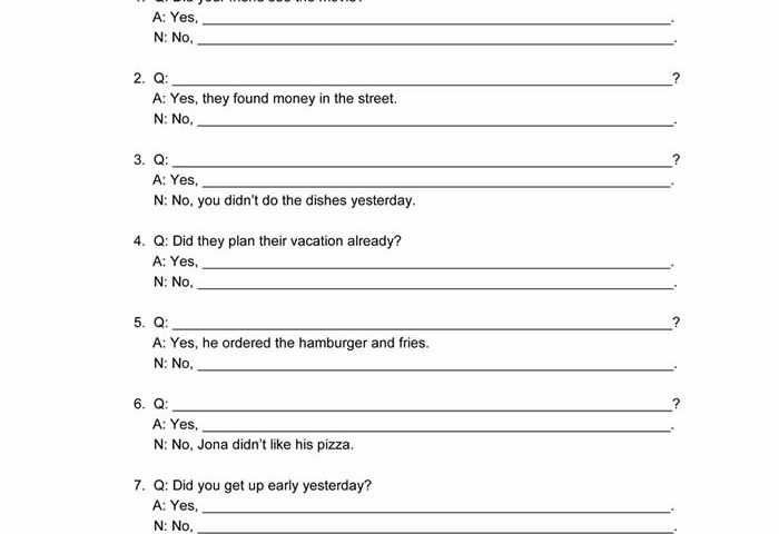 Simple Past Worksheet ESL