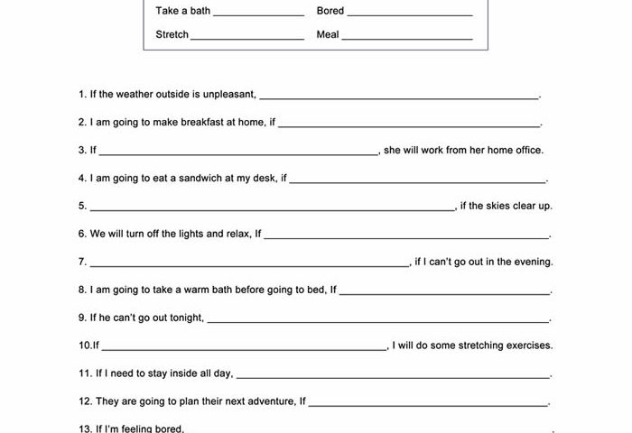 First Conditional Worksheet ESL
