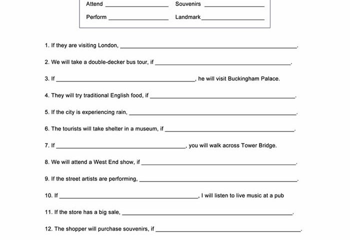 First Conditional Worksheet ESL