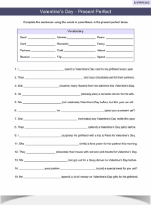 Present Perfect Worksheet ESL