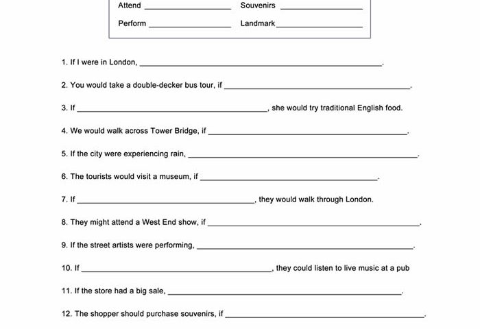 Second Conditional Worksheet ESL