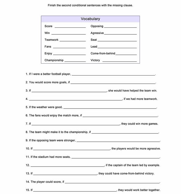 Second Conditional Worksheet ESL