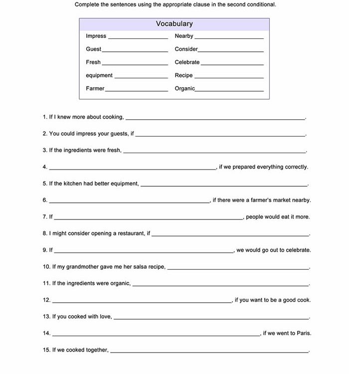 Second Conditional Worksheet ESL