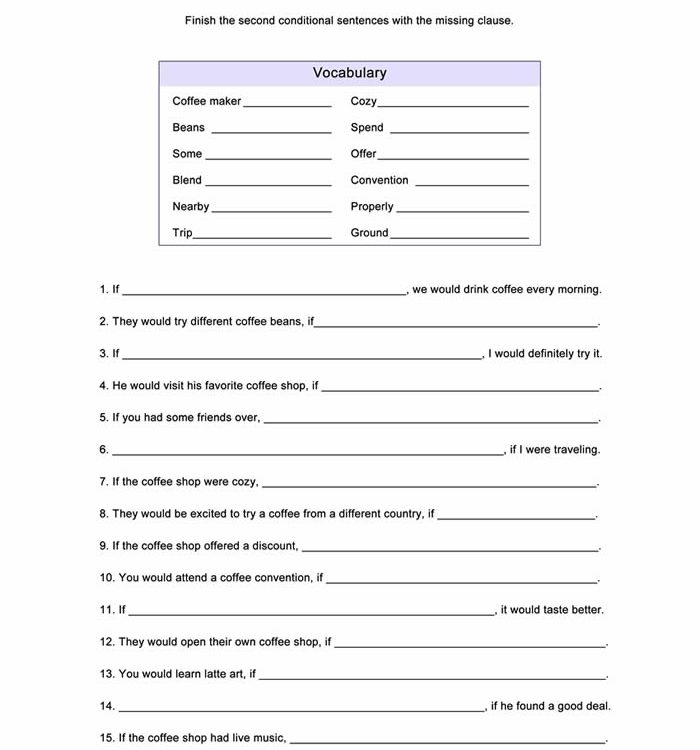 Second Conditional Worksheet ESL