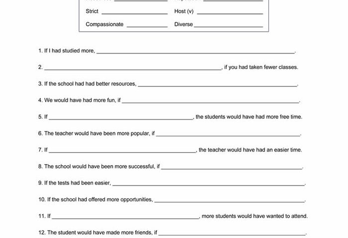 Third Conditional Worksheet ESL