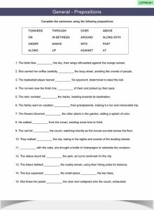 Prepositions Worksheet ESL