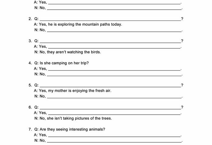 Present Continuous Worksheet ESL