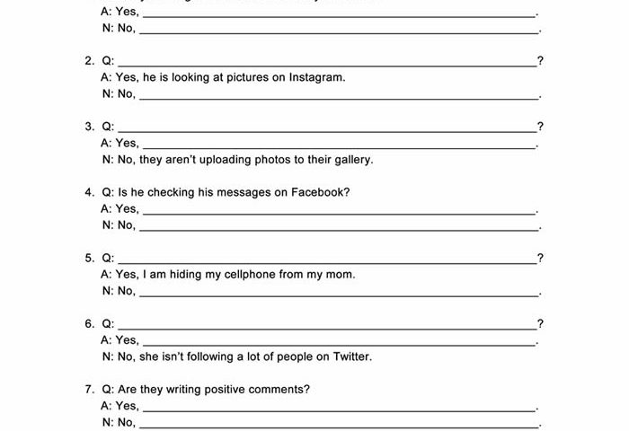 Present Continuous Worksheet ESL