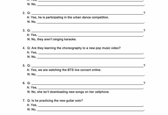 Present Continuous Worksheet ESL