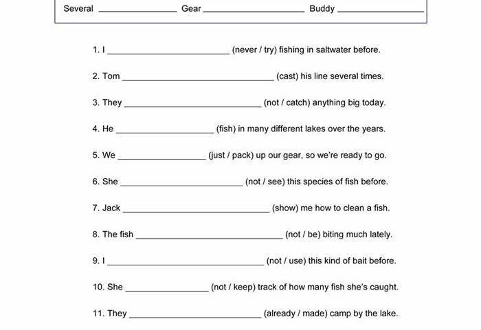 Present Perfect Worksheet ESL