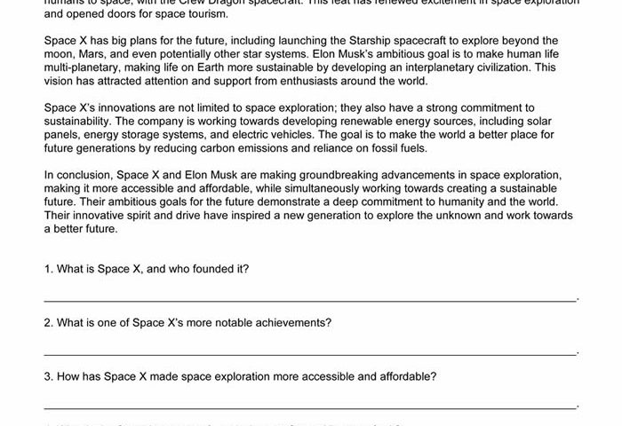 Reading Comprehension Worksheet ESL